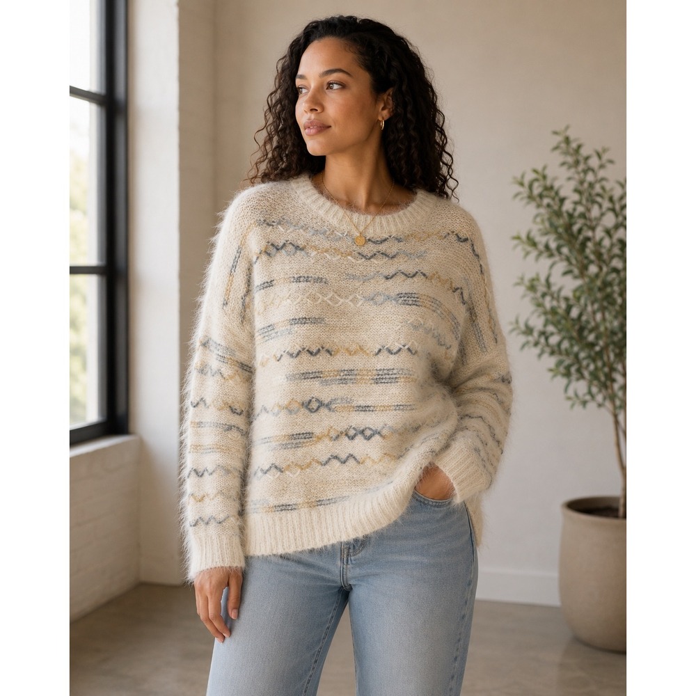 Altar'd State Eyelash Knit Soft Girl Whimsical Pastel Ethereal Sweater Women M
